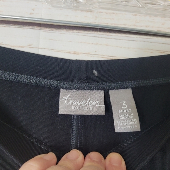 Chico's Travelers Pull-On Black Pants Size XL Short - Picture 3 of 6